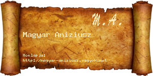 Magyar Aniziusz névjegykártya